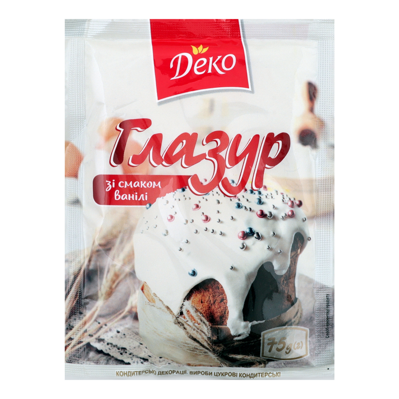 Глазур Деко 75г ванільна біла Пасх