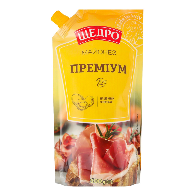 Майонез Щедро 72% 500г Прованс Преміум