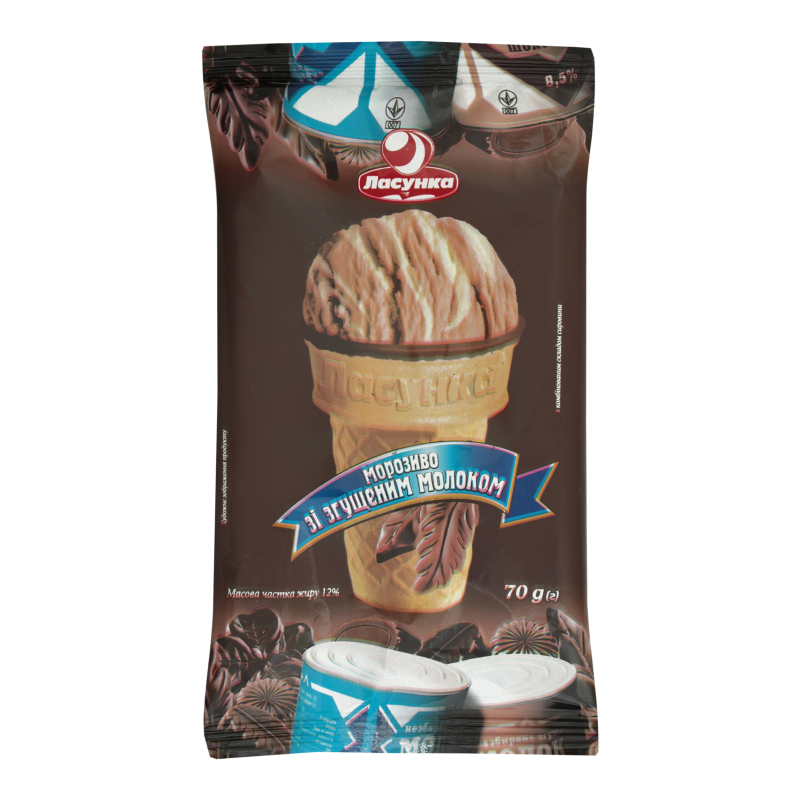Морозиво Ласунка 70г Згущене мол шоколад