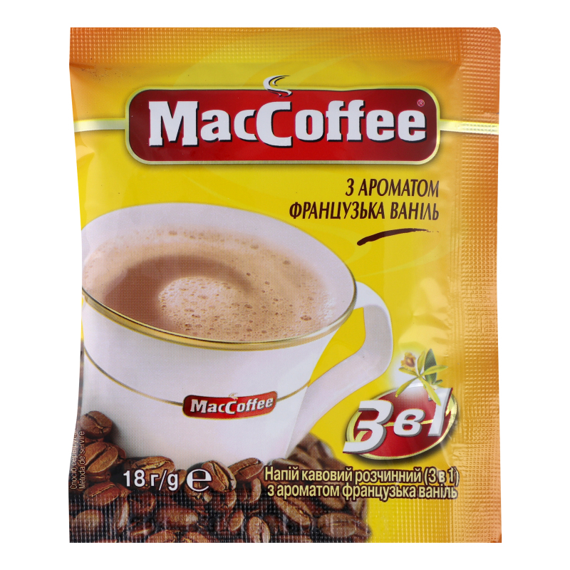 Напій кавовий MacCoffee 3в1 18г Фр ваніл
