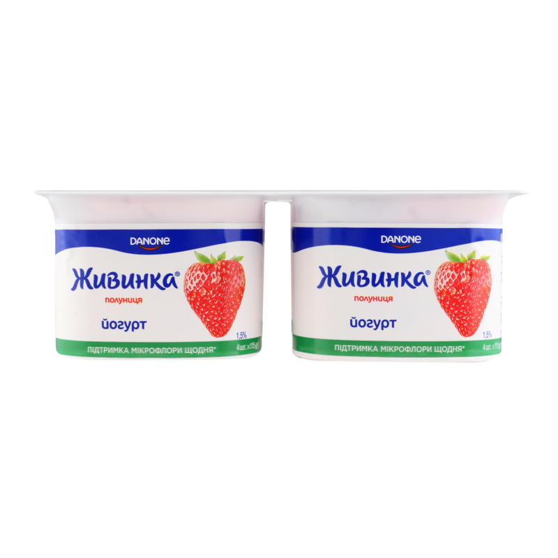 Йогурт Живинка 1,2% 115г*4шт Полуниця