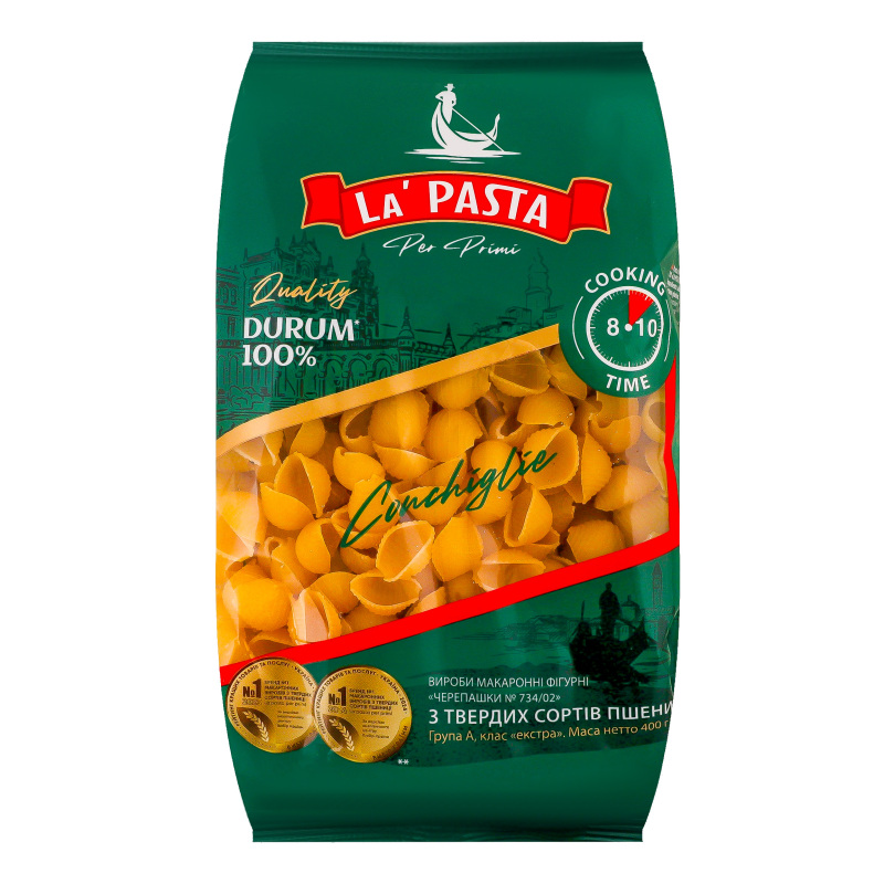 Макарони La Pasta 400г Черепашки короткі
