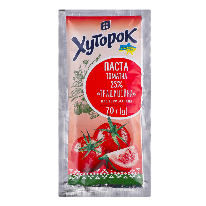 Паста Хуторок 25% 70г томатна т/ф