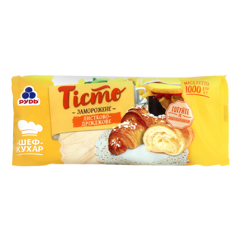 Тісто Рудь 1кг листково-дріждж