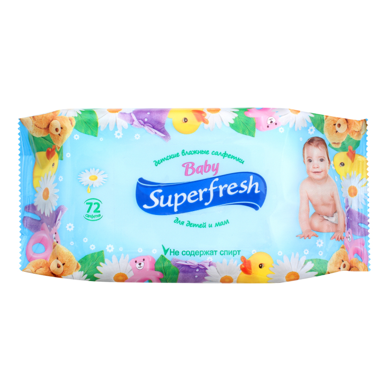 Серветки вологі Superfresh 72шт дитячі