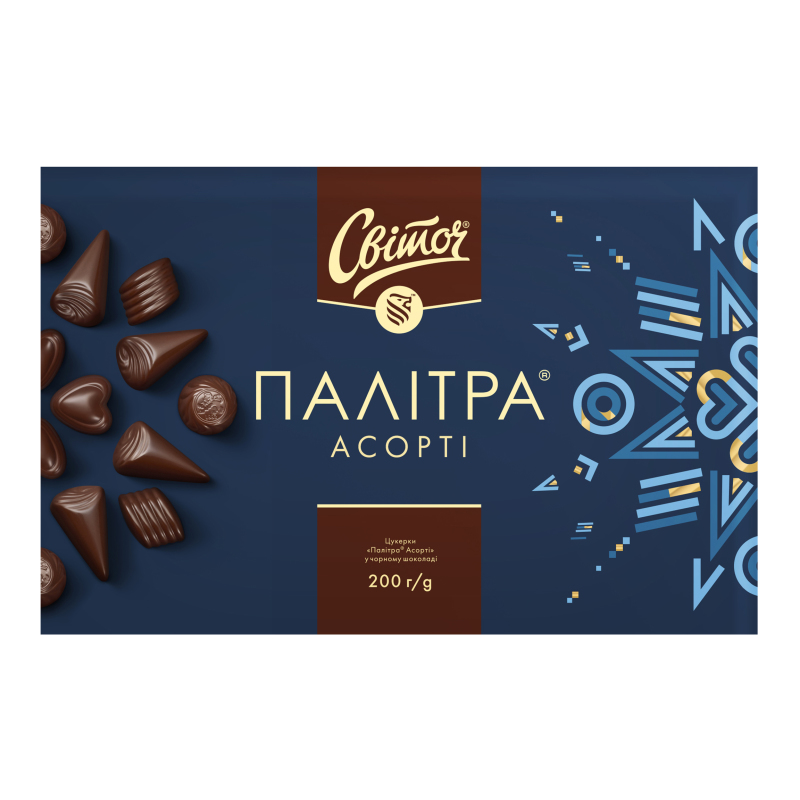 Цукерки Світоч Палітра 200г Асорті темн