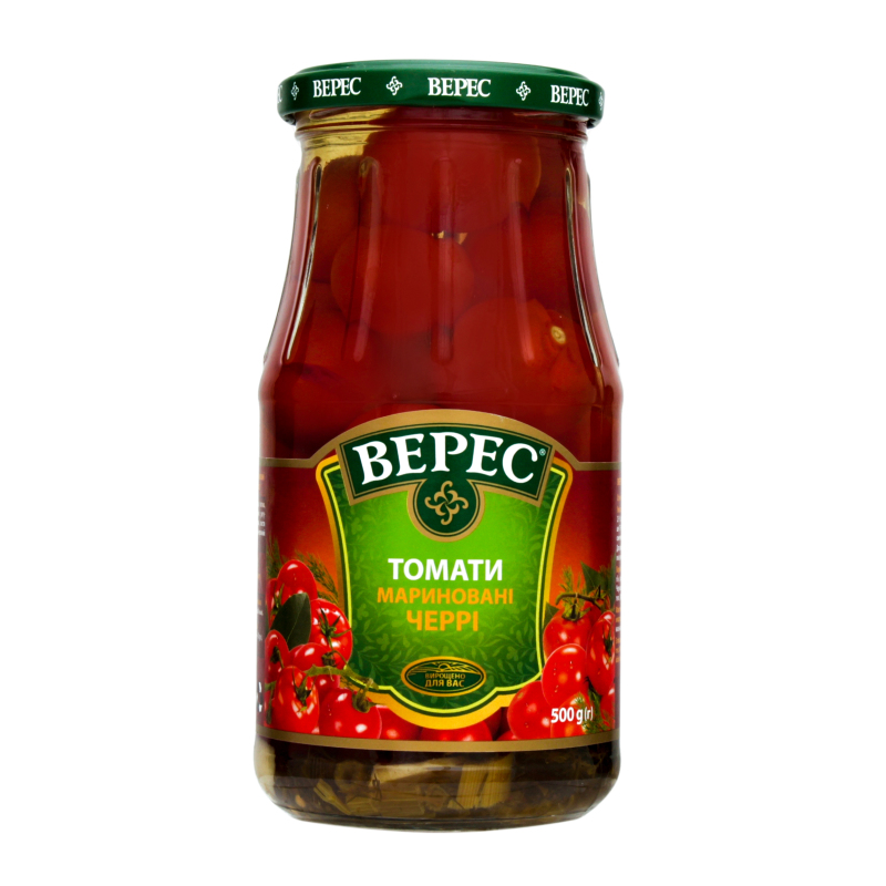 Томати Верес Черрі 500г мариновані с/б