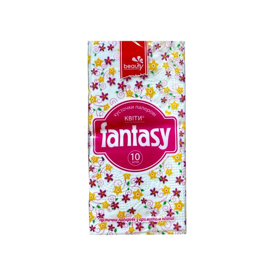 Хустки паперові Fantasy 10шт Квіти