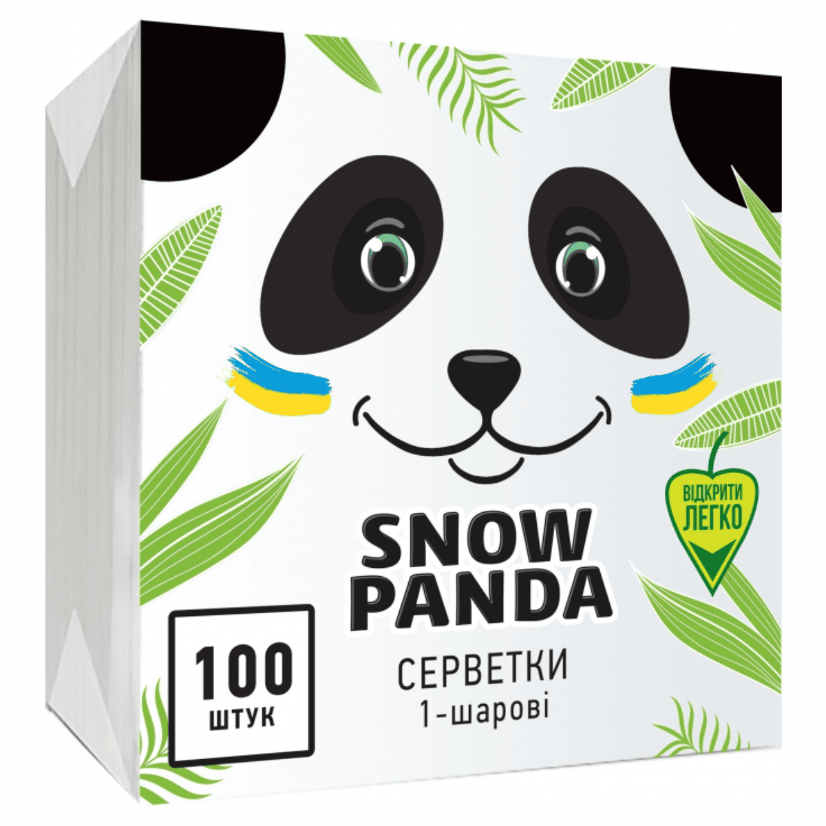 Серветки СніжнаПанда 24*24 100шт біл