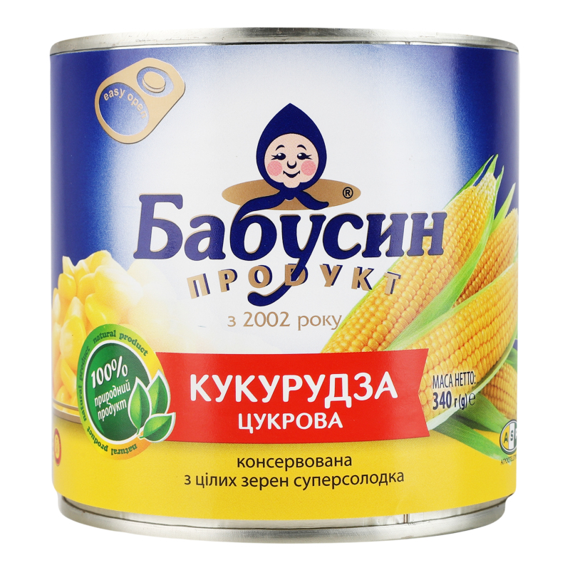 Кукурудза Бабусин продукт 340г цукр конс