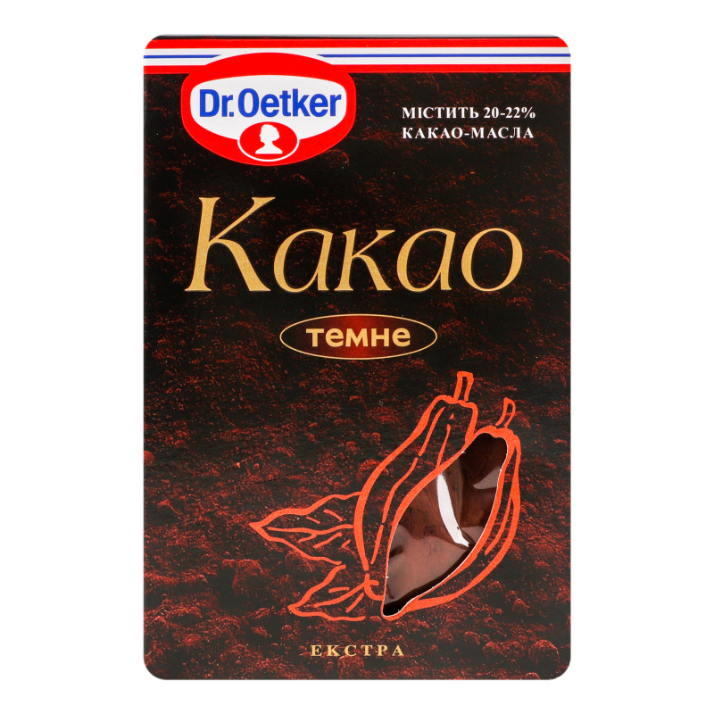 Какао Dr.Oetker 100г порошок темне