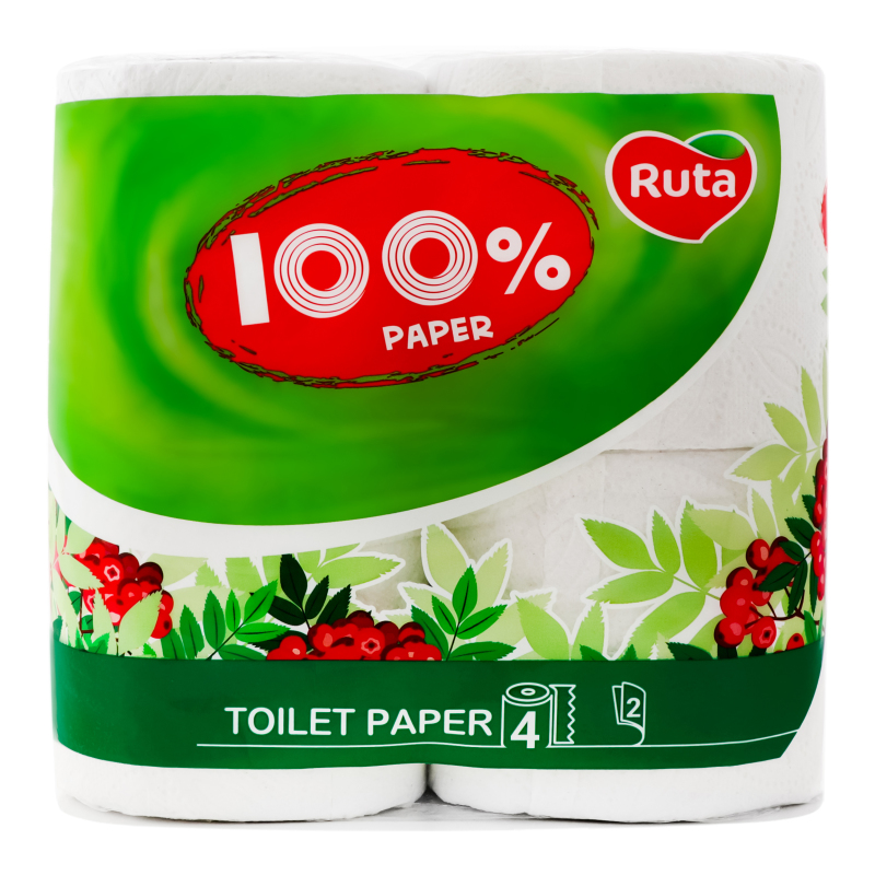 Папір туалетний Ruta 4шт білий 100%