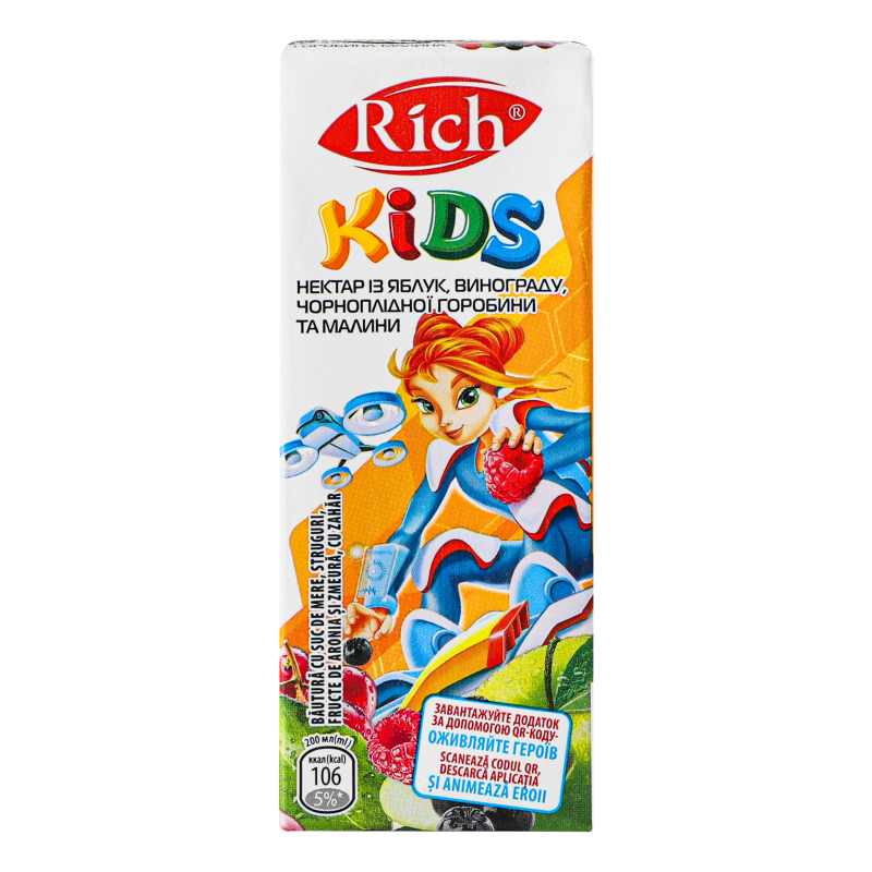 Нектар Rich 0,2л Kids Ябл-виног-гор-мал