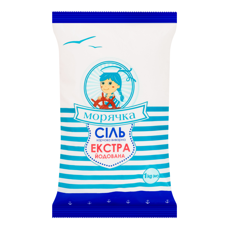 Сіль морська Морячка 1кг Харчова Екстра