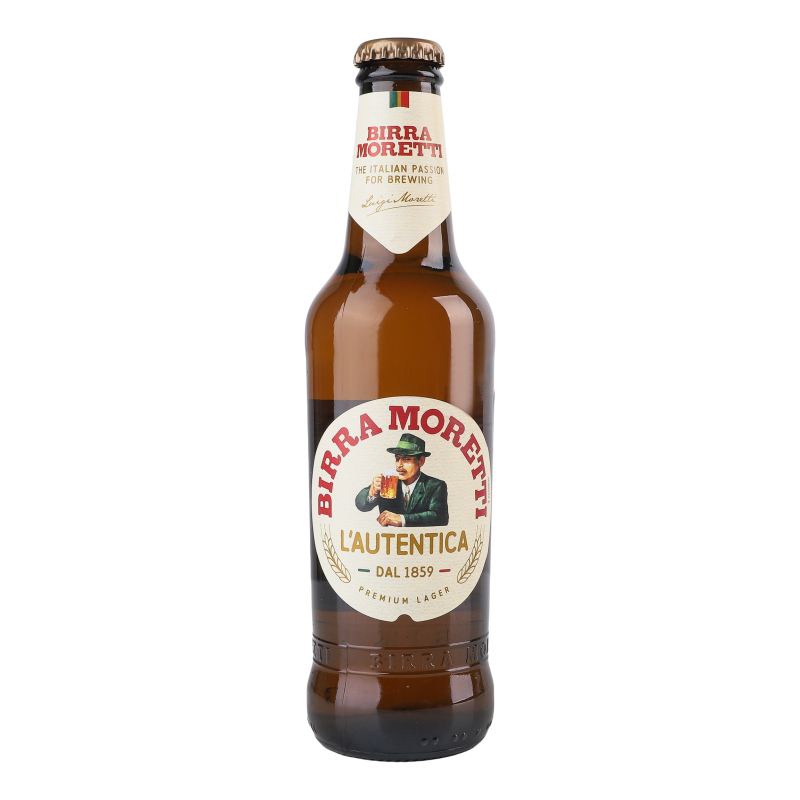 Пиво Birra Moretti 0,33л світле 4,6% с/б