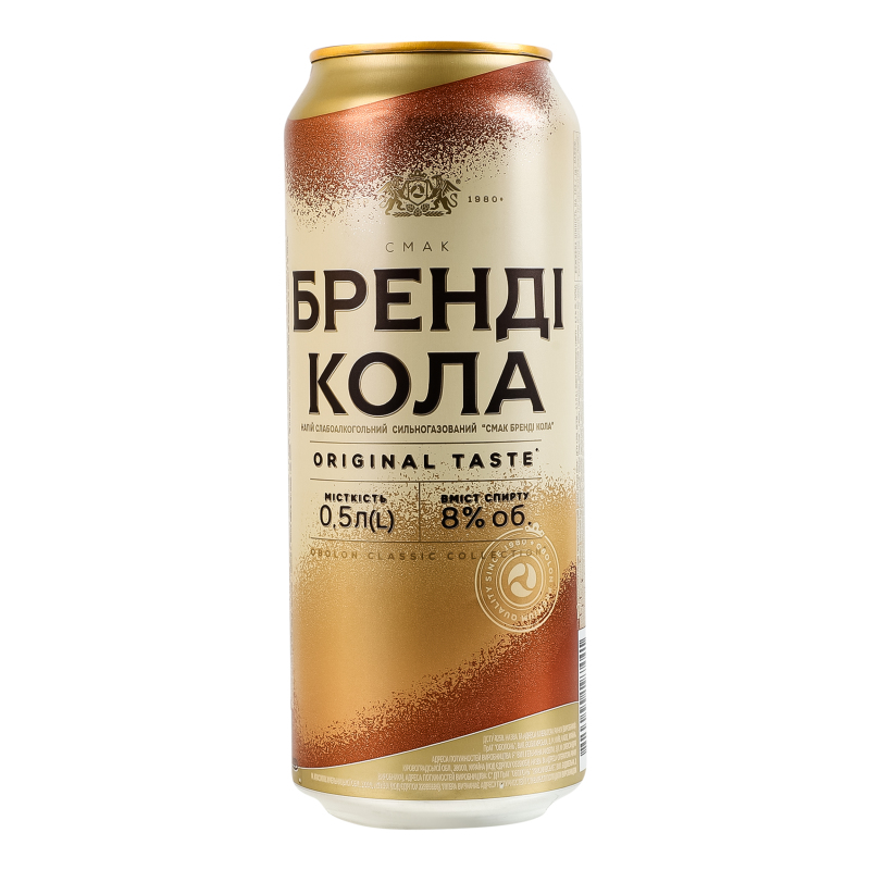 Напій с/алк Оболонь 0,5л Бренді кола 8%