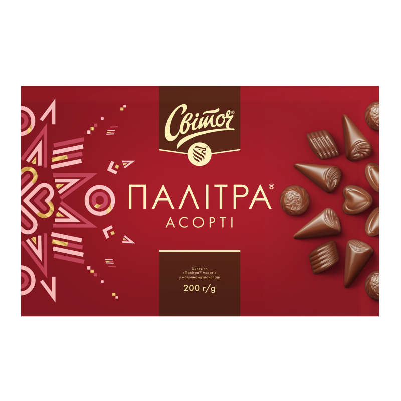 Цукерки Світоч Палітра 200г Асорті мол