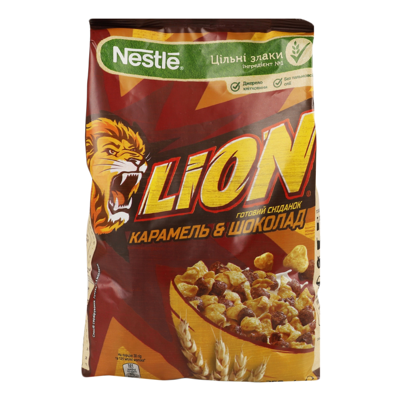 Сух сніданок Nestle 250г Lion Карам мікс