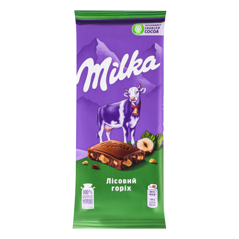 Шоколад Milka 90г Горіх