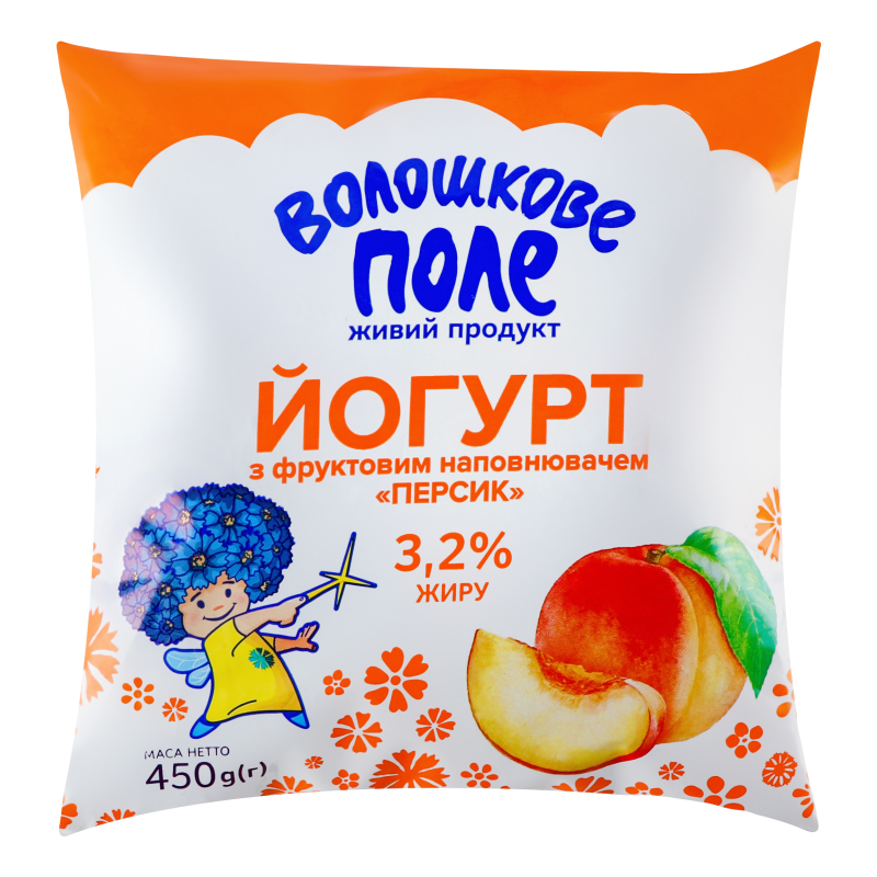 Йогурт ВолошПоле 3,2% 450г Персик п/пл