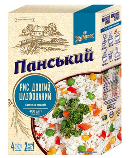 Крупа Хуторок Панський 400г Рис довгозер