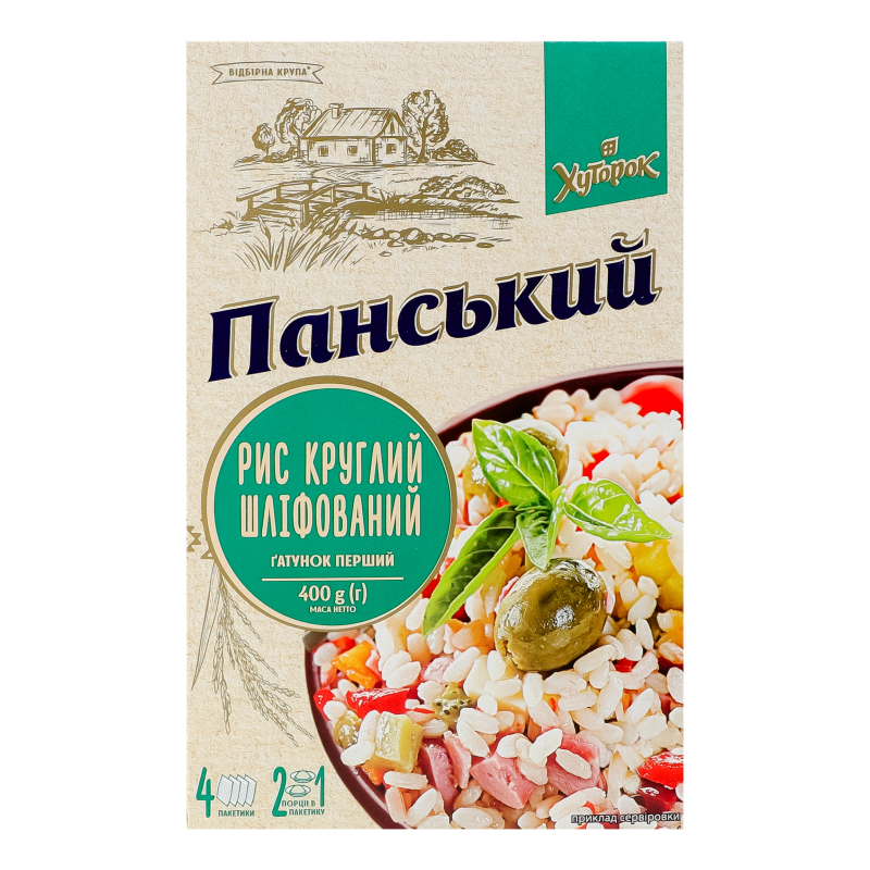 Крупа Хуторок Панський 400г Рис круглий
