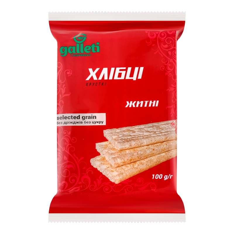 Хлібці Хрусткі Галетті 100г Житні