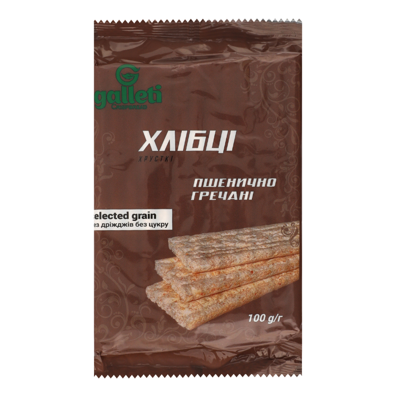 Хлібці Хрусткі Галетті 100г Пшен-гречані