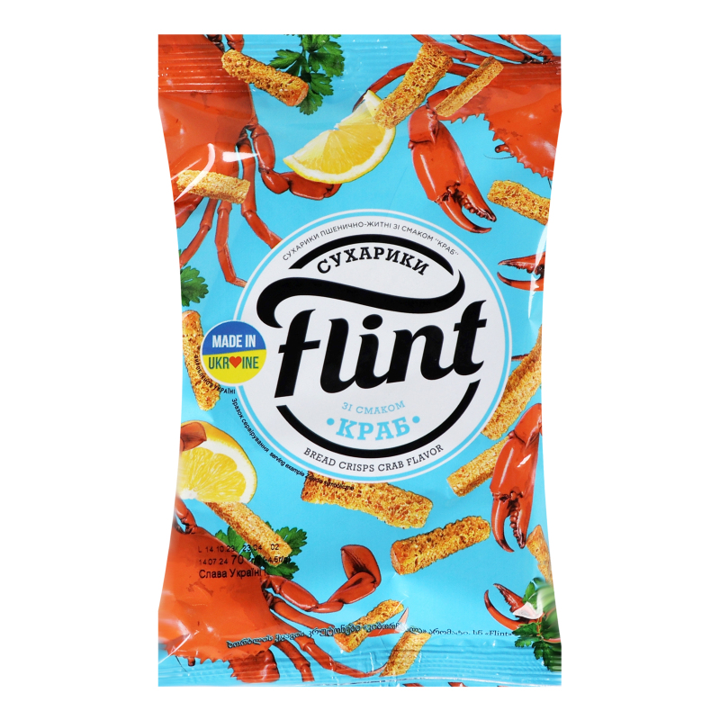 Сухарики Флінт 70г Краб