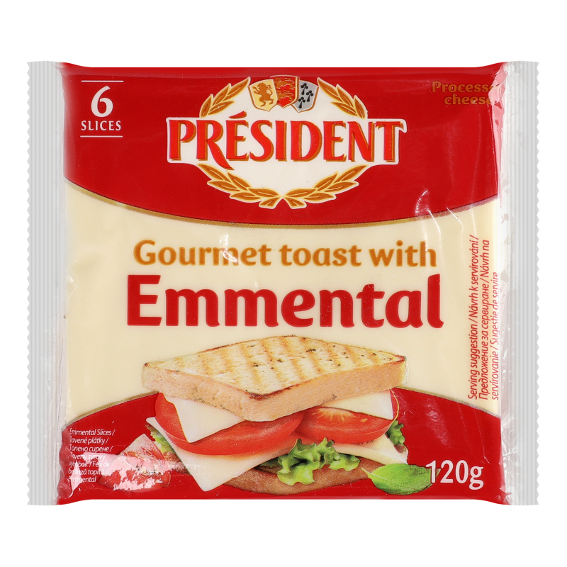 Сир President пл 40% 120г Емменталь тост