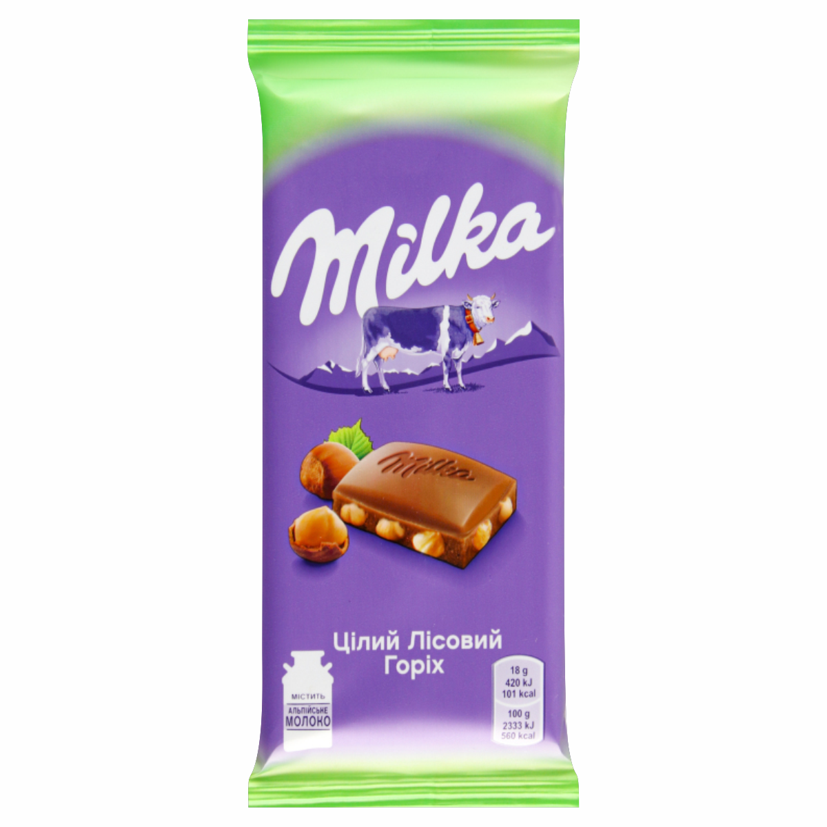 Шоколад Milka 90г Цілий горіх