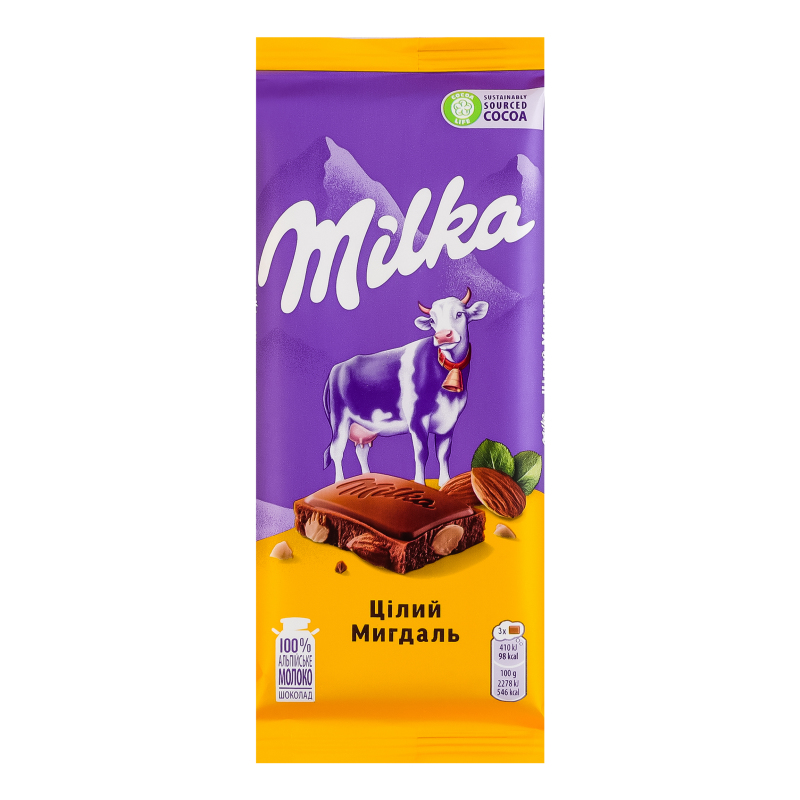 Шоколад Milka 90г Мигдаль