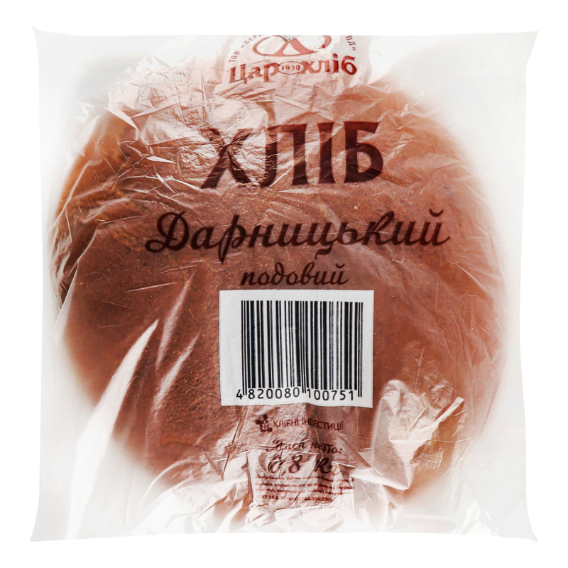 Хліб Цар Хліб 800г Дарницький подов уп