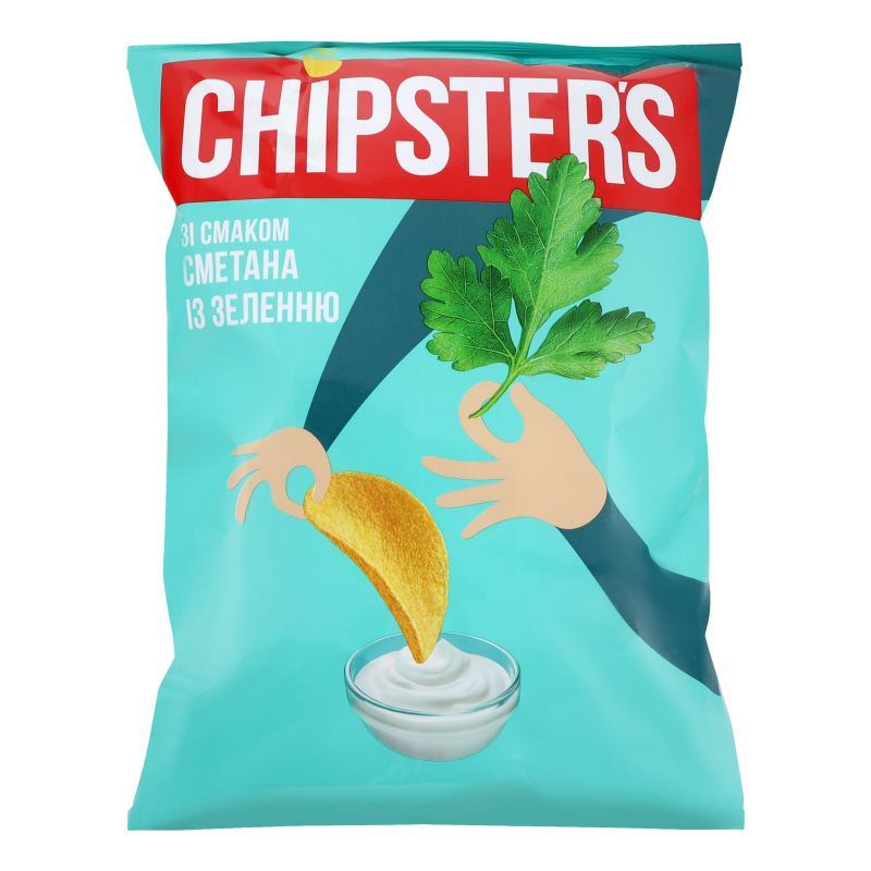 Чипси Chipsters 130г Сметана та зелень