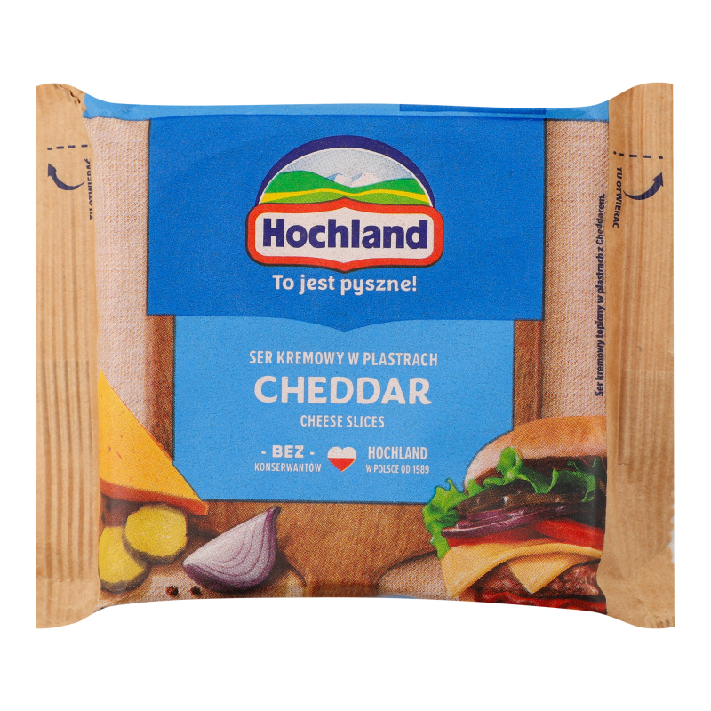 Сир Hochland пл 130г чеддер скиб