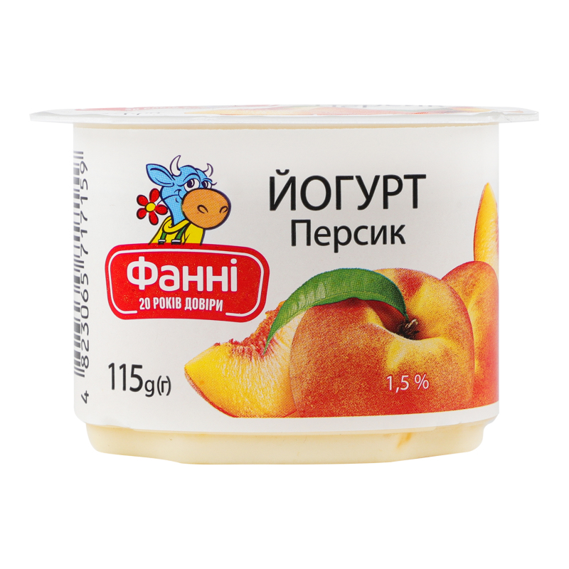 Йогурт Фанні 1,5% 115г Персик ст