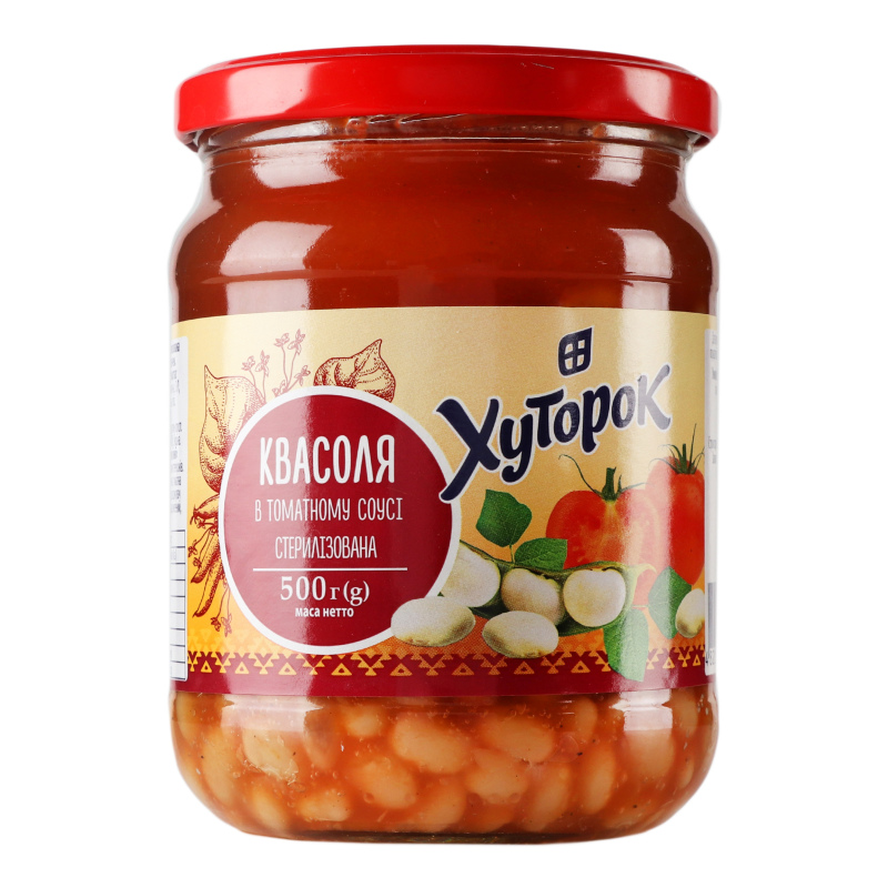 Квасоля Хуторок 500г томатний соус