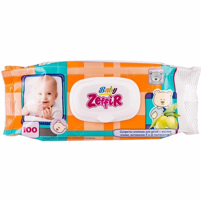 Серветки вологі Zeffir 100шт Дитячі
