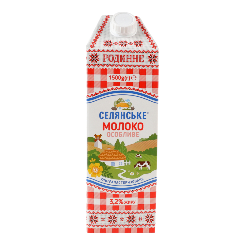 Молоко Селянське 3,2% 1,5л Родинне т/п