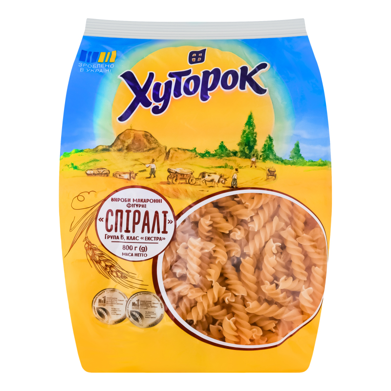 Макарони Хуторок 800г Спіраль