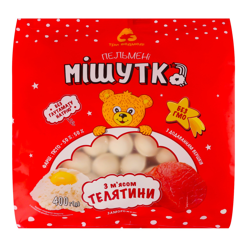 Пельмені Три Ведмеді 400г Мішутка Телят