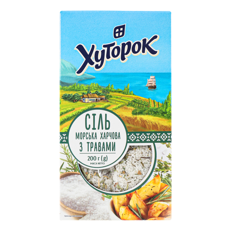 Сіль Хуторок 200г Морська харч трави