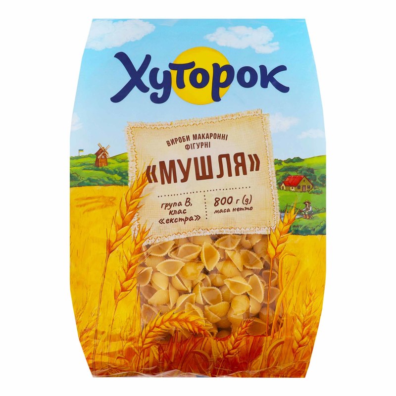 Макарони Хуторок 800г Мушлі