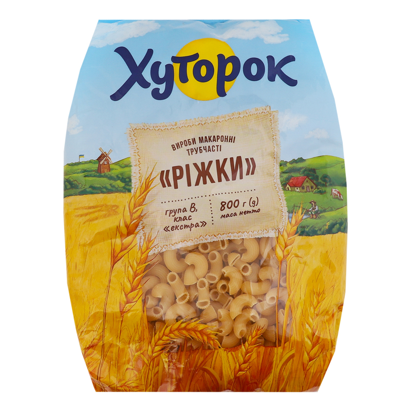 Макарони Хуторок 800г Ріжки