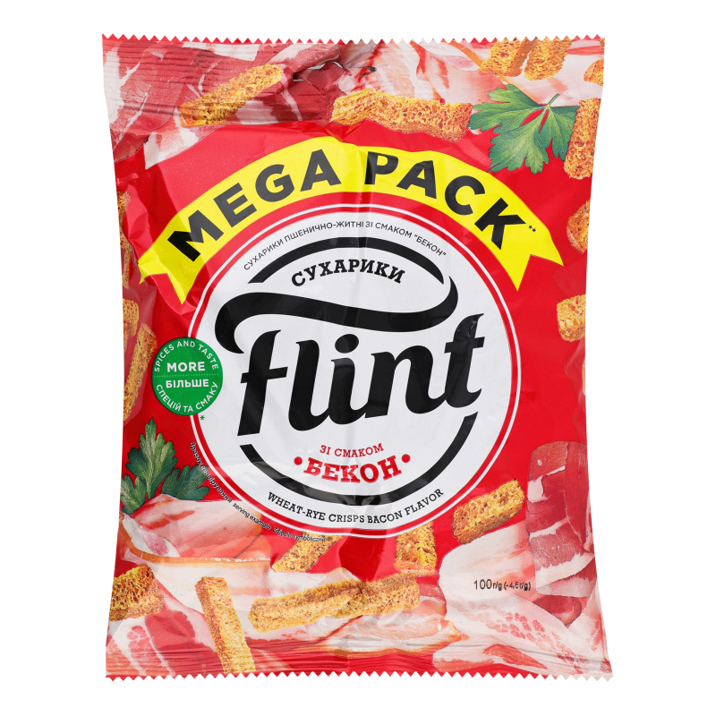 Сухарики Флінт 100г Пшен-житн Бекон