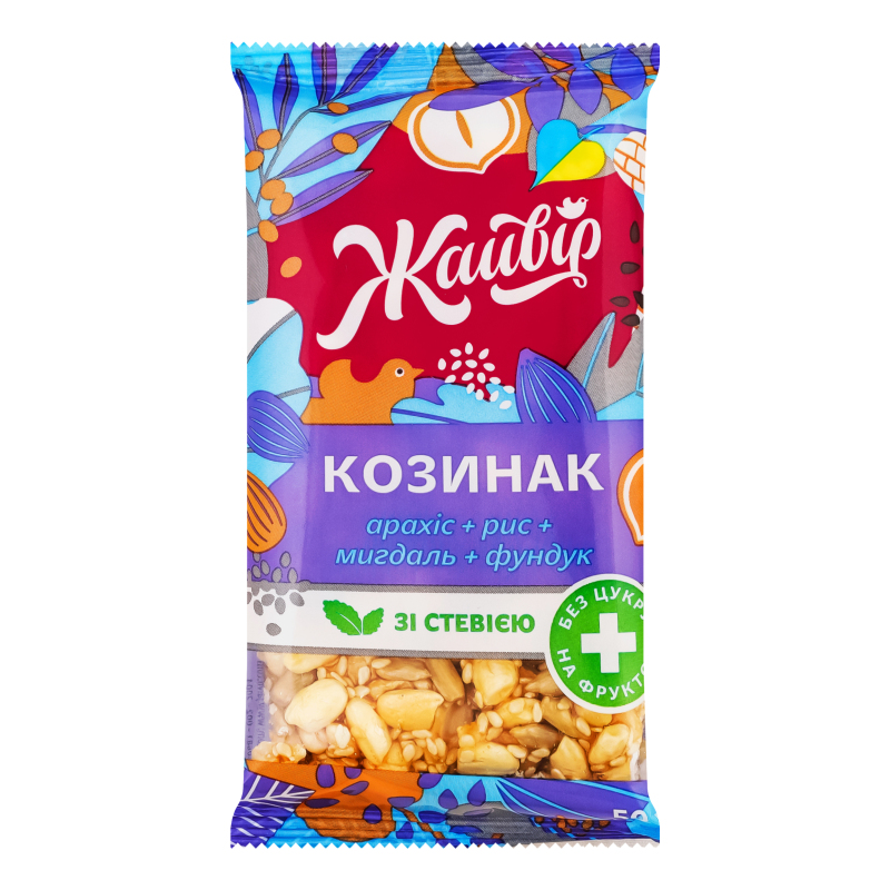Козинак Жайвір 50г Асорті на фруктозі