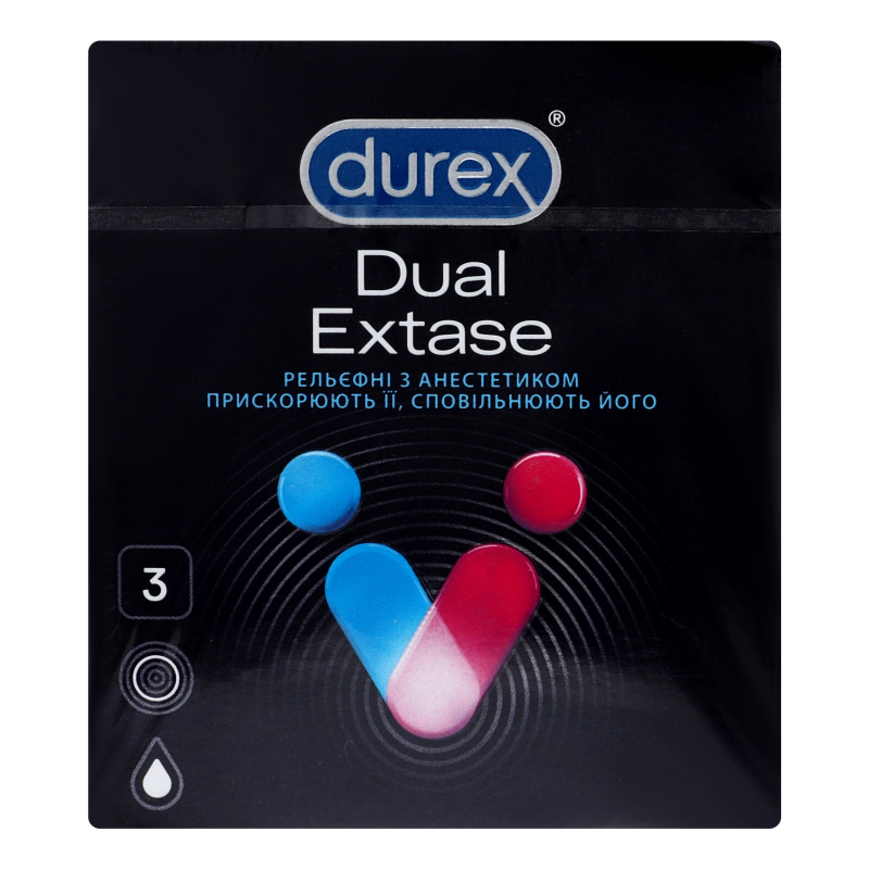 Презервативи Durex 3шт Dual Extase