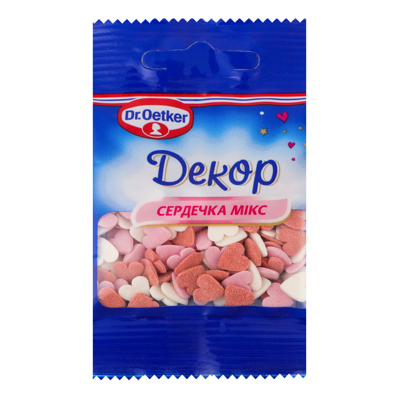 Посипка Dr.Oetker 10г сердечка мікс