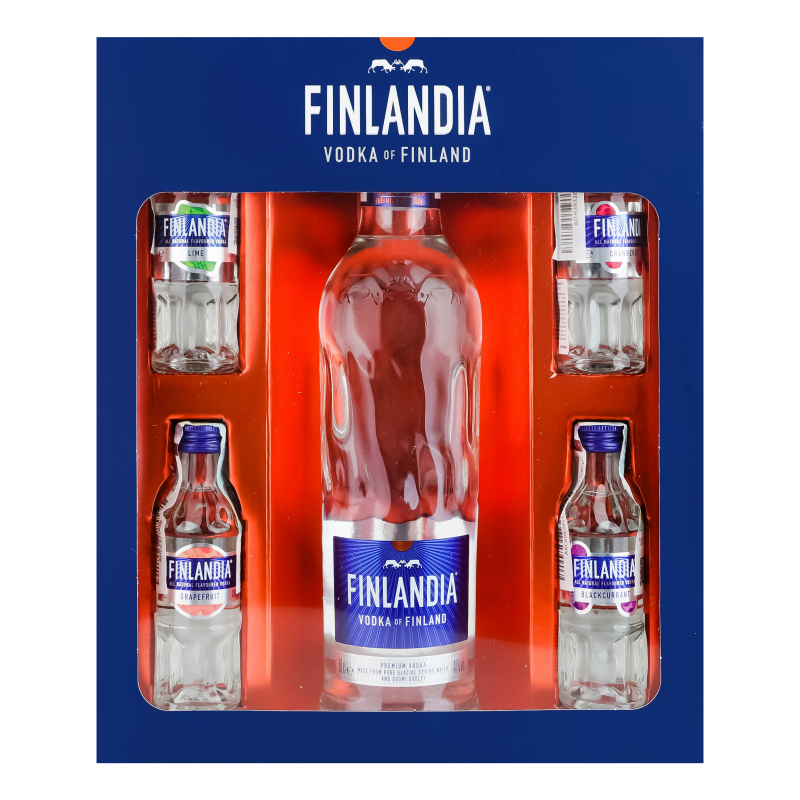Горілка Finlandia 0,5л 40%+4 смак мініат