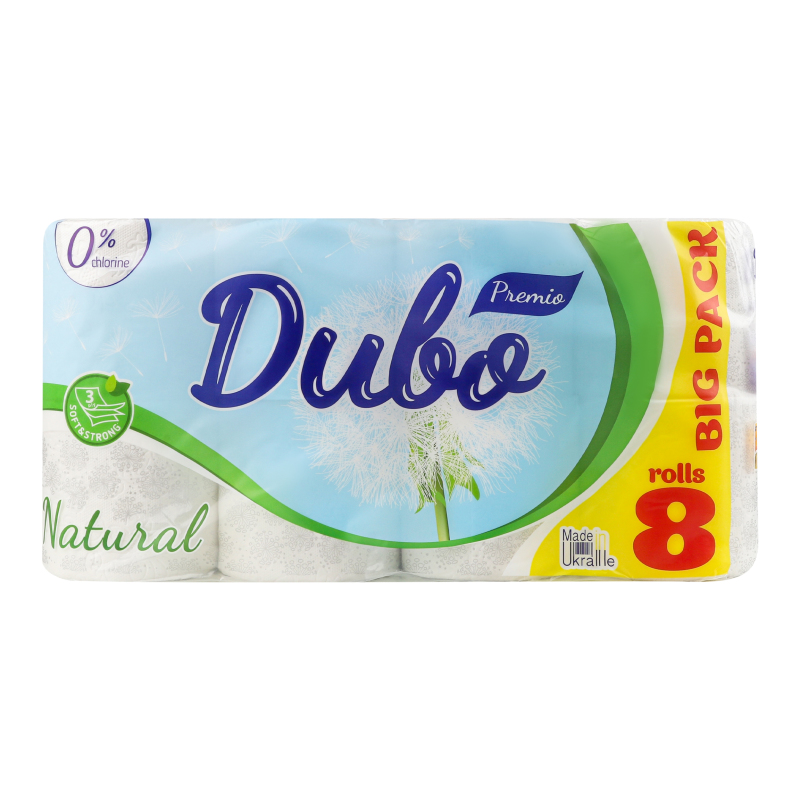 Туал папір ДивоPremio 8рул 3-х шар Білий